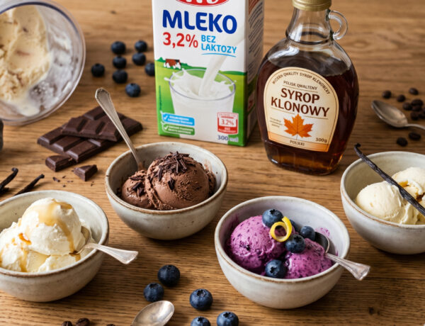 Domowe lody mleczne z syropem klonowym